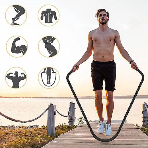 Heavy Jump Rope Strength Training Skipping Rope 0.98 Inch Body Shaping Jumpropes for Women Men Portable Gym Workout Equipment