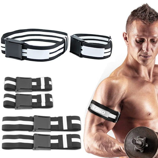 PRO 4-Pack Bundle Blood Flow Restriction Bands for Arms and Legs - Occlusion Training Bands Help You Gain Muscle without Heavy Weight Lifting, Strong Elastic Strap + Quick-Release (Copy)